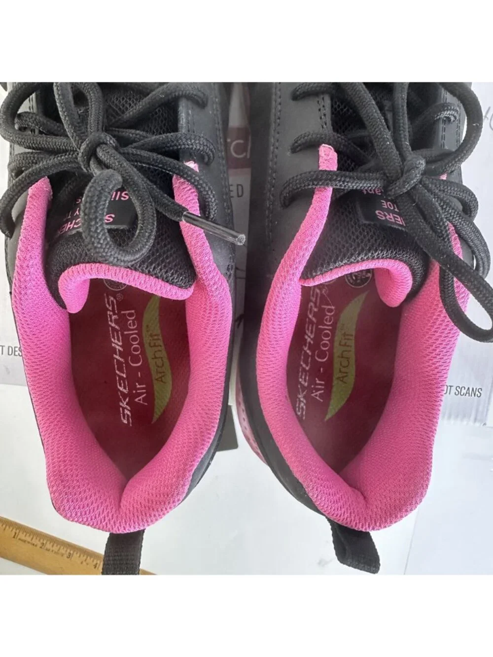 Skechers Womens Work Footwear Air-cooled Arch fit Pink Black Size 9